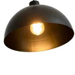 Vintage Antique Bronze 1-Light Iron Dome Pendant Light