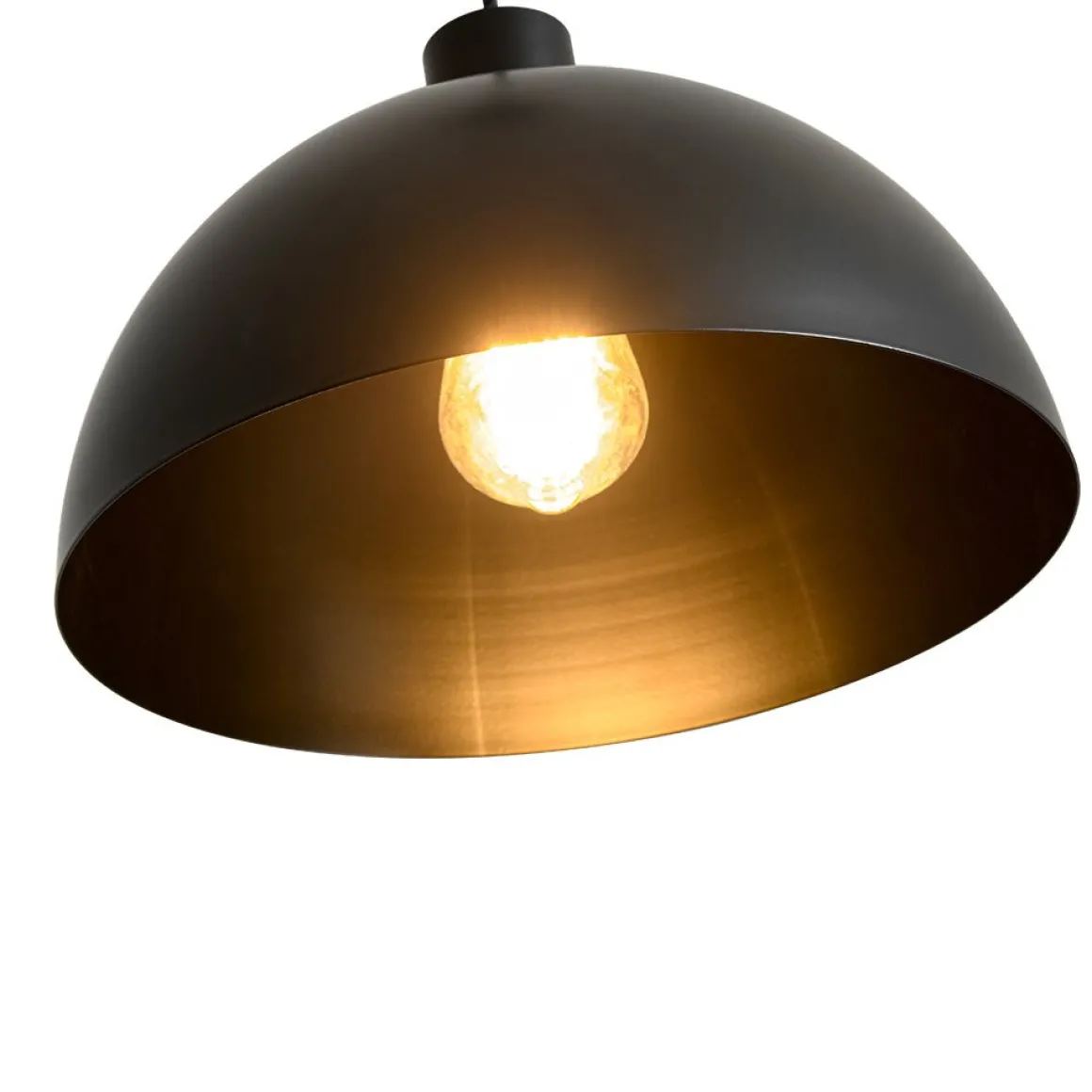 Vintage Antique Bronze 1-Light Iron Dome Pendant Light