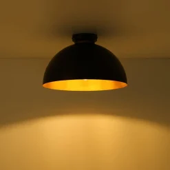Vintage Farmhouse 1-Light Iron Dome Flush Mount Light