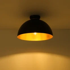 Vintage Farmhouse 1-Light Iron Dome Flush Mount Light