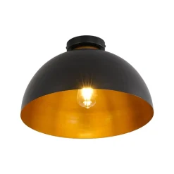 Vintage Farmhouse 1-Light Iron Dome Flush Mount Light