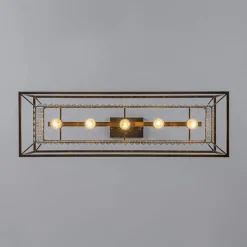Vintage Italy Glam Crystal Rectangular Linear Chandelier