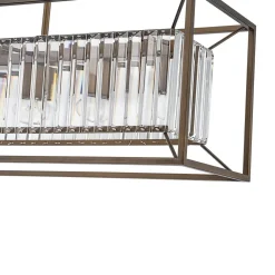 Vintage Italy Glam Crystal Rectangular Linear Chandelier