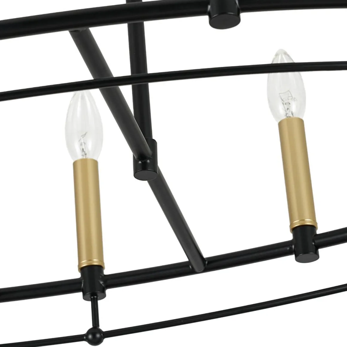 Vintage 12-Light Black Brass Candle Wide Island Chandelier