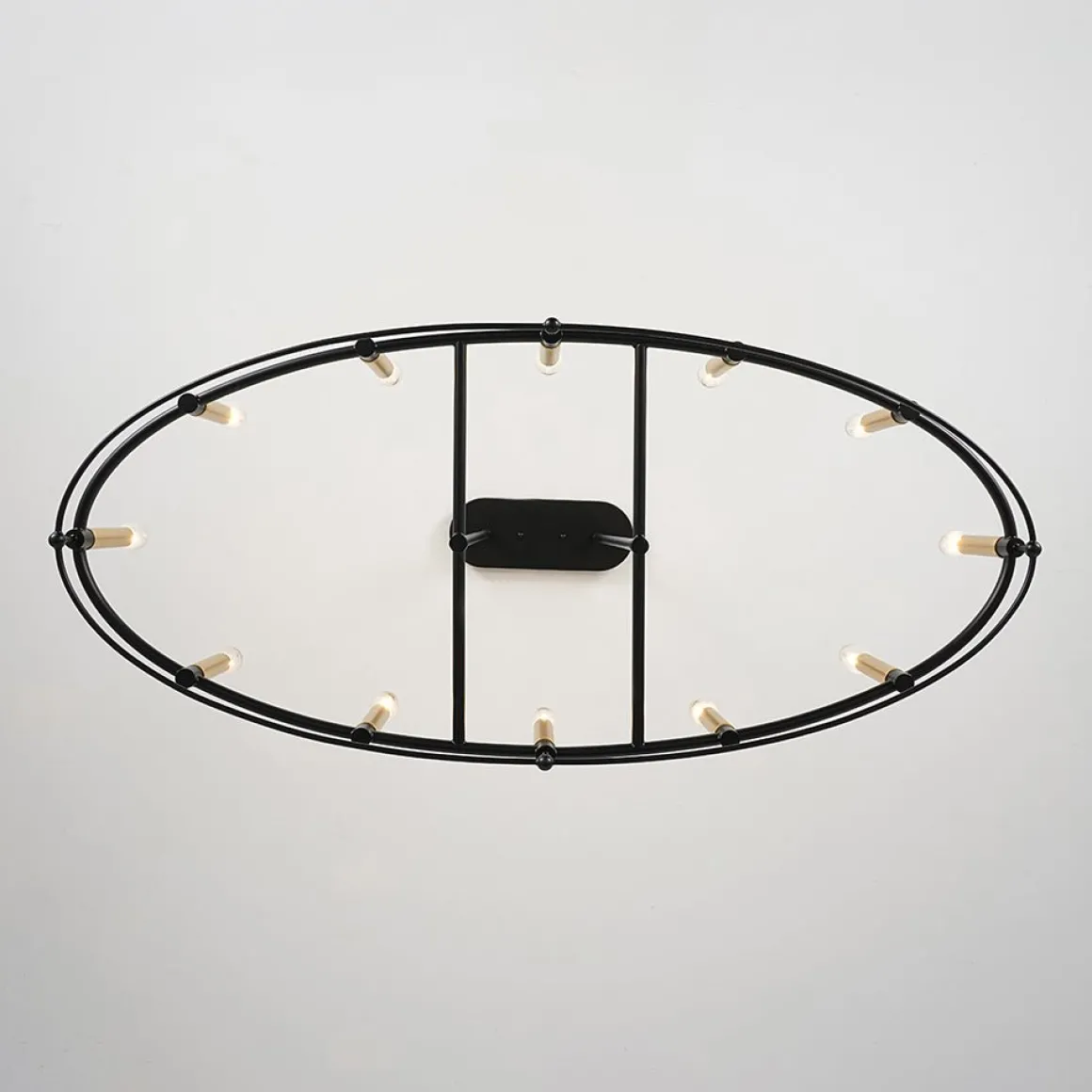 Vintage 12-Light Black Brass Candle Wide Island Chandelier