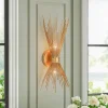 Vintage 2-Light Sunburst Antique Gold Vanity Wall Sconce