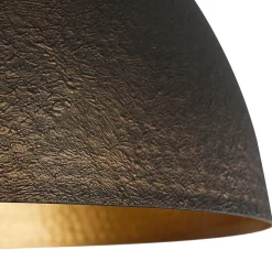 Vintage Luxe Black Gold Hammered Dome Pendant Light