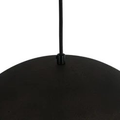 Vintage Luxe Black Gold Hammered Dome Pendant Light