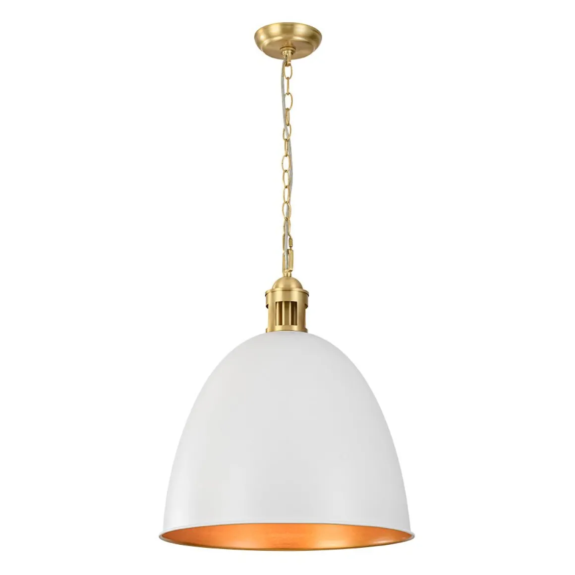 Vintage Luxe Farmhouse Large Iron Bell Pendant Light