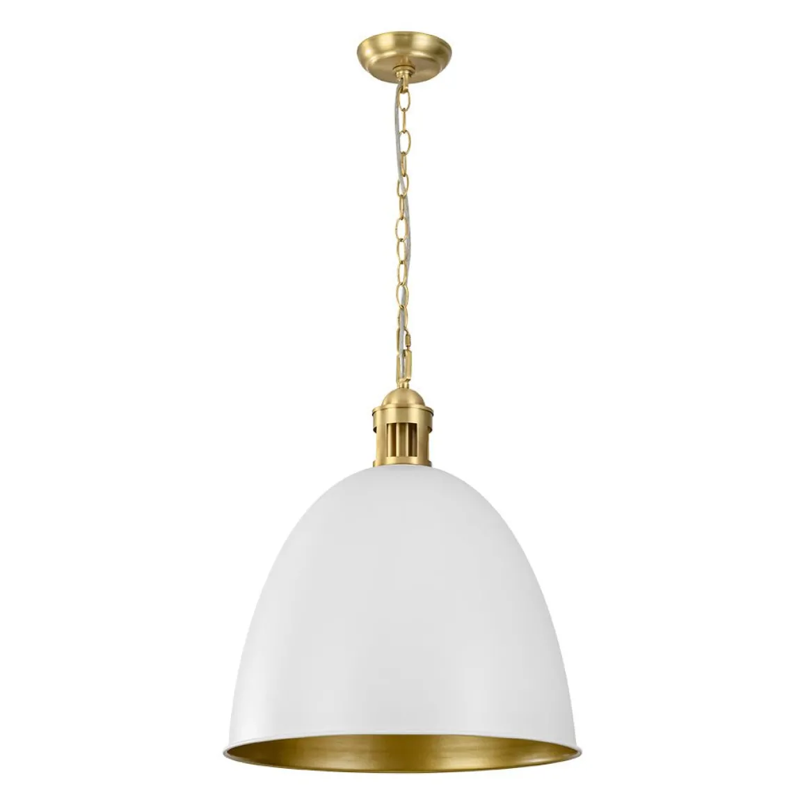Vintage Luxe Farmhouse Large Iron Bell Pendant Light