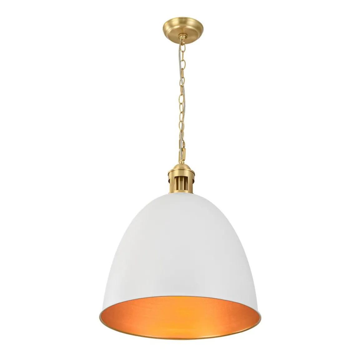 Vintage Luxe Farmhouse Large Iron Bell Pendant Light