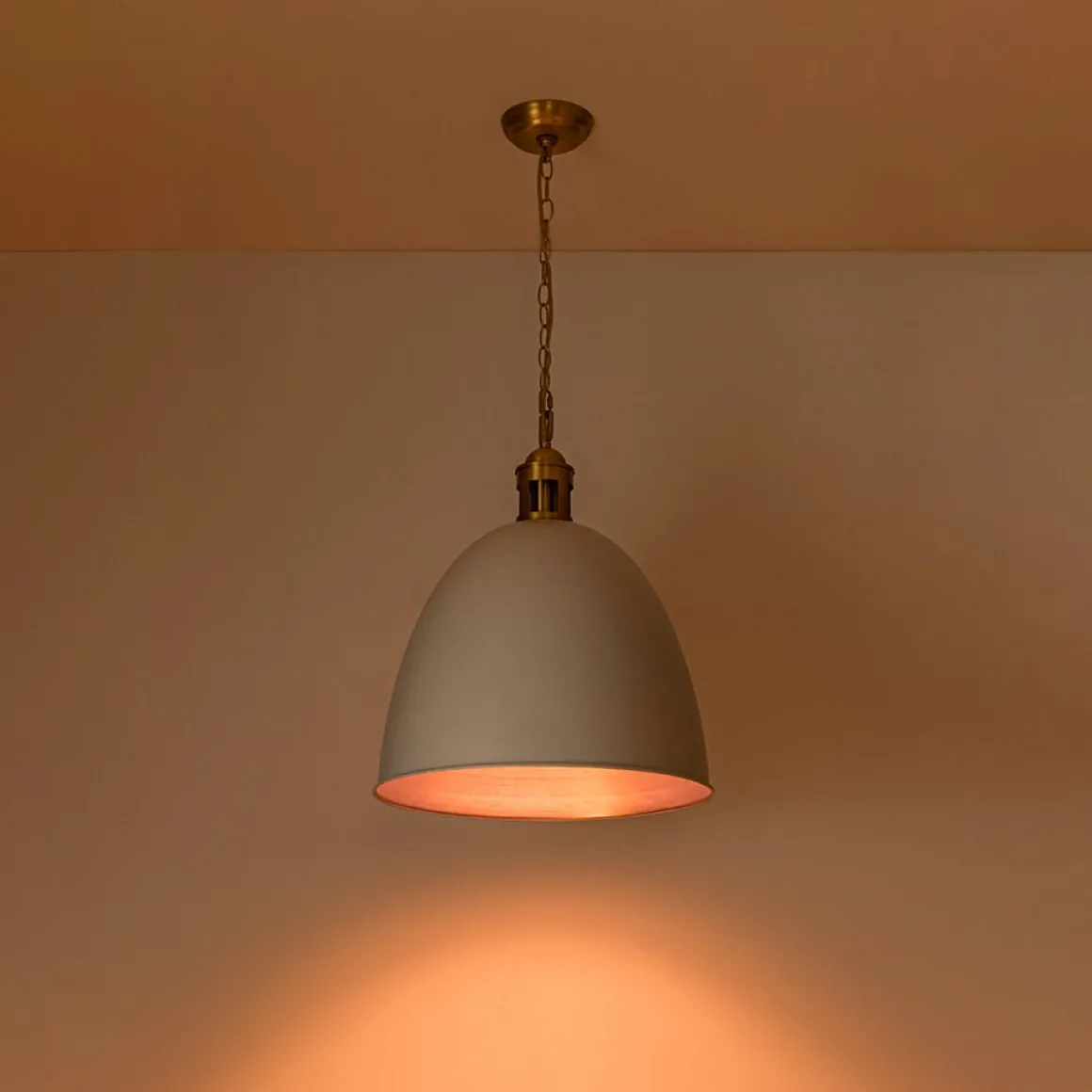 Vintage Luxe Farmhouse Large Iron Bell Pendant Light