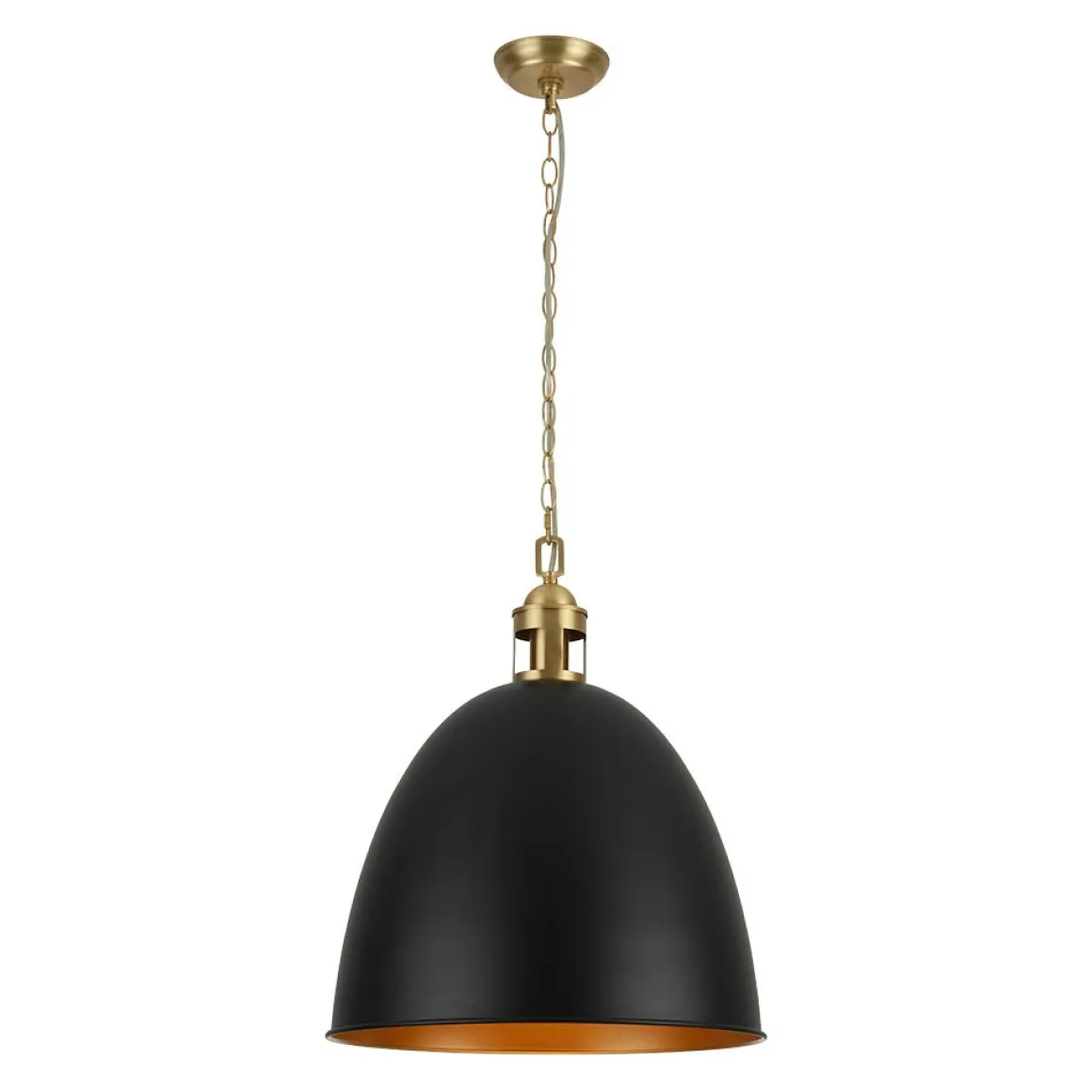 Vintage Luxe Farmhouse Large Iron Bell Pendant Light