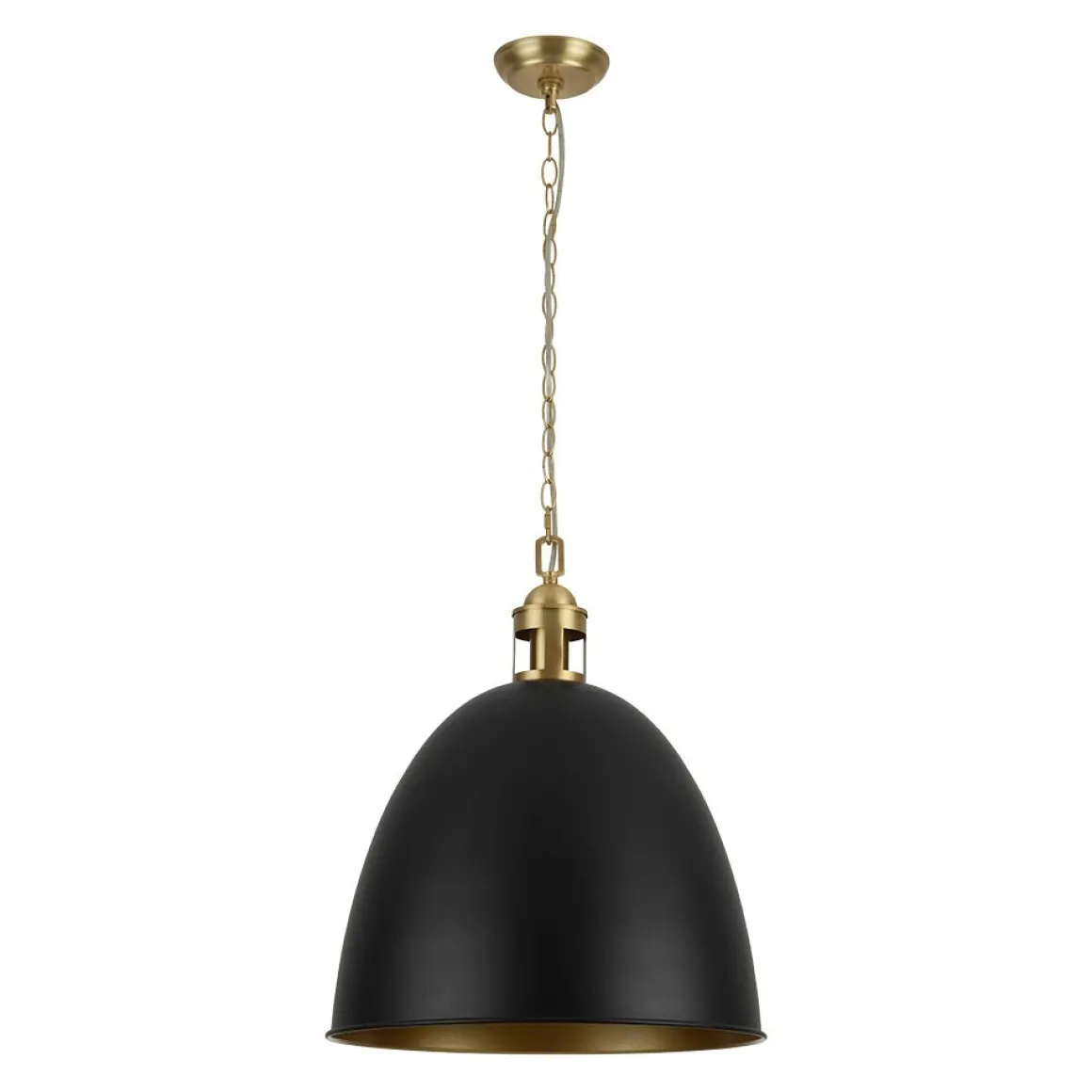 Vintage Luxe Farmhouse Large Iron Bell Pendant Light