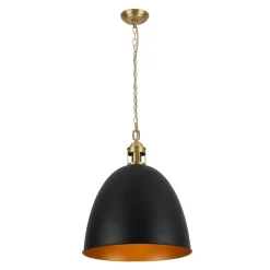 Vintage Luxe Farmhouse Large Iron Bell Pendant Light