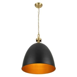Vintage Luxe Farmhouse Large Iron Bell Pendant Light