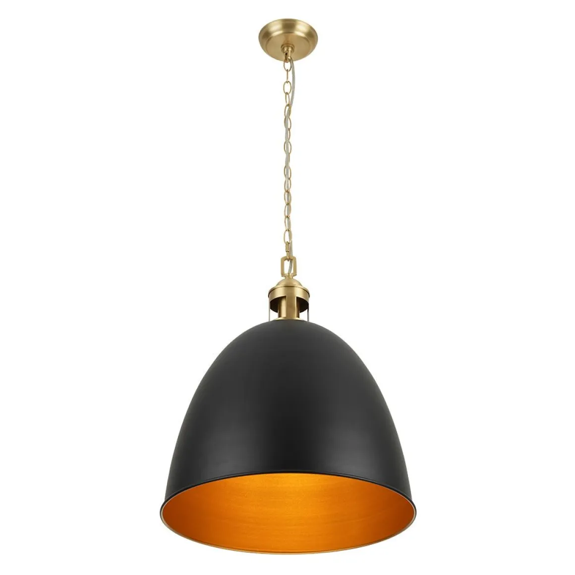 Vintage Luxe Farmhouse Large Iron Bell Pendant Light