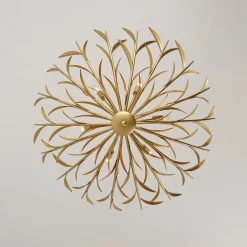 Vintage Luxe Gold Bloom Leaf Branch Oversized Basket Chandelier