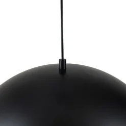 Vintage Luxe Gradient Black Gold Oversized Iron Dome Pendant