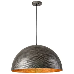Vintage Luxe Oversized Hammered Dome Pendant Light