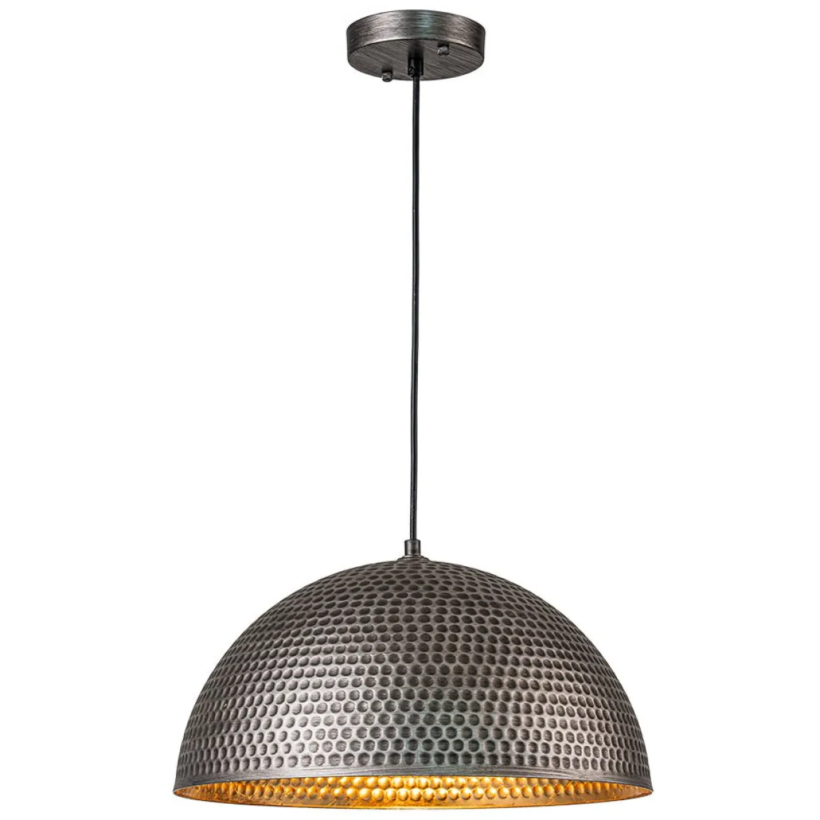 Vintage Luxe Oversized Hammered Dome Pendant Light