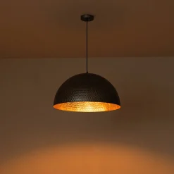 Vintage Luxe Oversized Hammered Dome Pendant Light