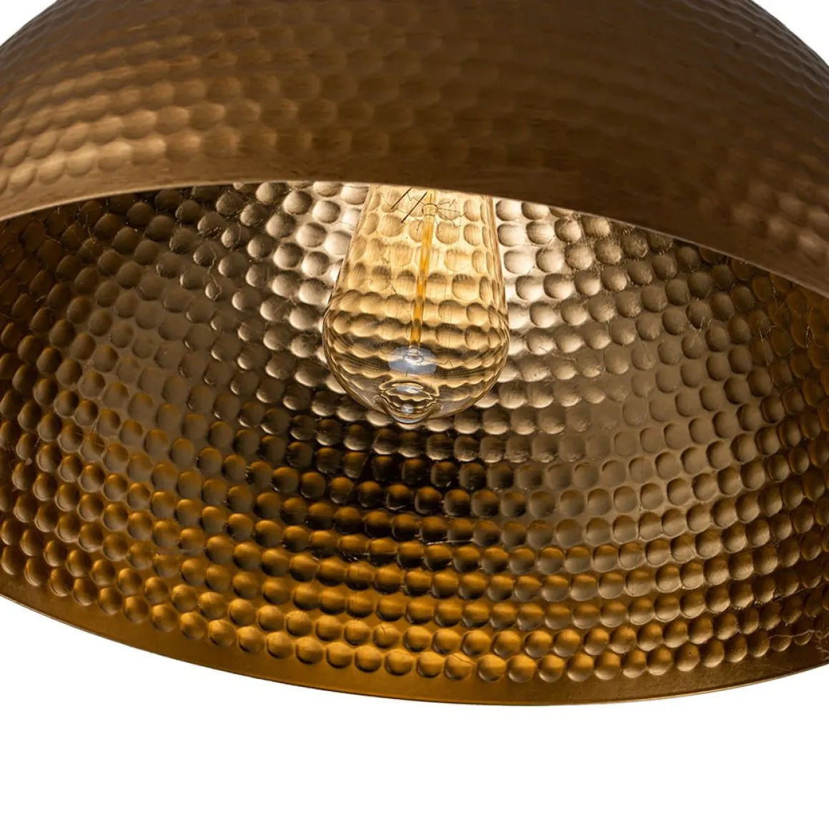 Vintage Luxe Oversized Hammered Dome Pendant Light