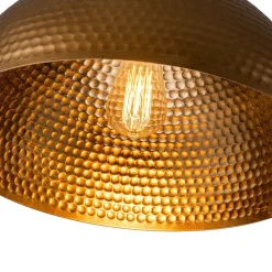 Vintage Luxe Oversized Hammered Dome Pendant Light