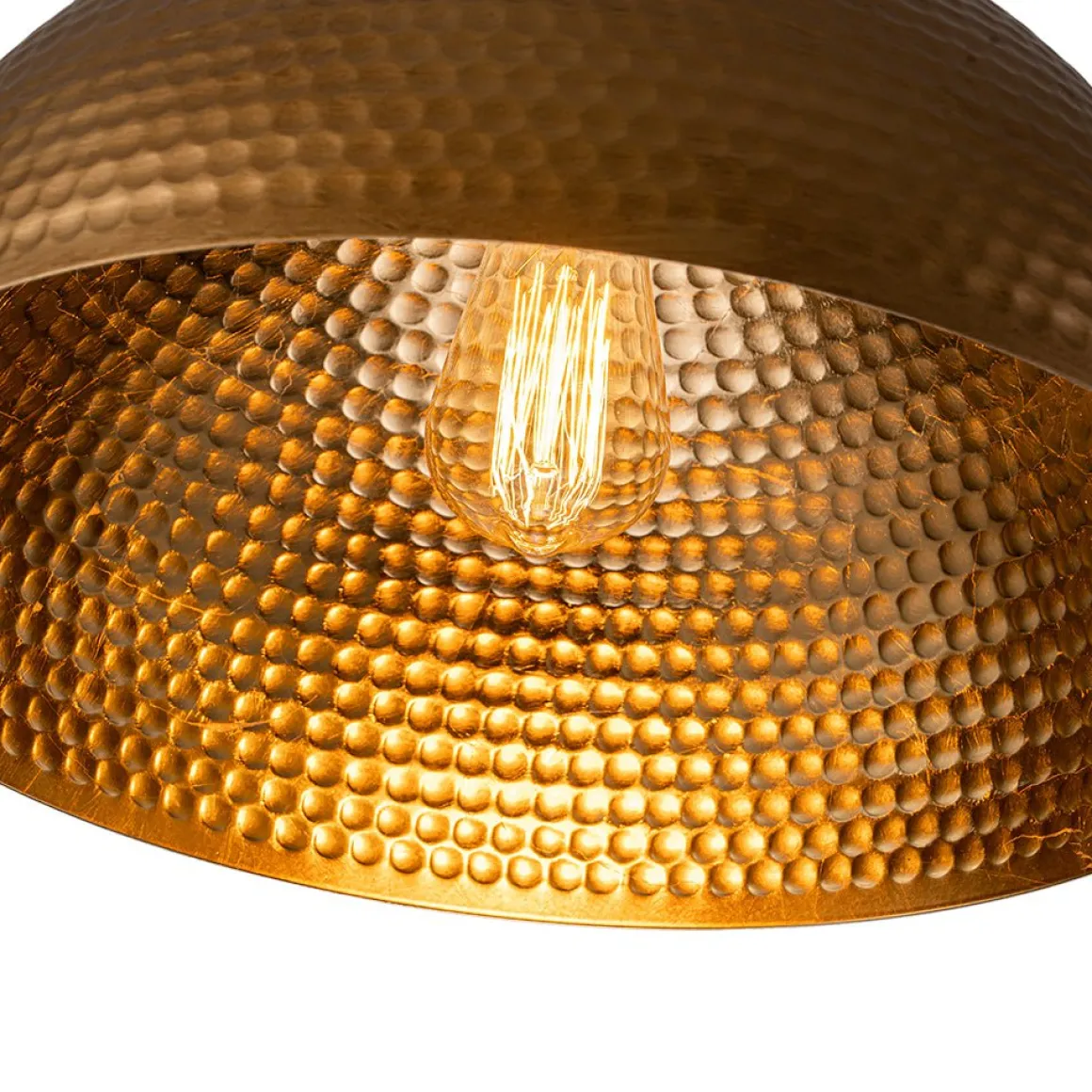 Vintage Luxe Oversized Hammered Dome Pendant Light