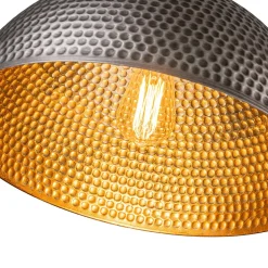 Vintage Luxe Oversized Hammered Dome Pendant Light
