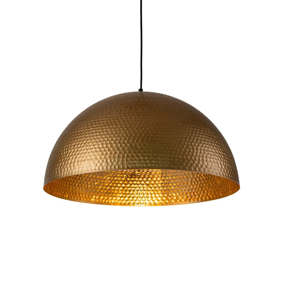 Vintage Luxe Oversized Hammered Dome Pendant Light