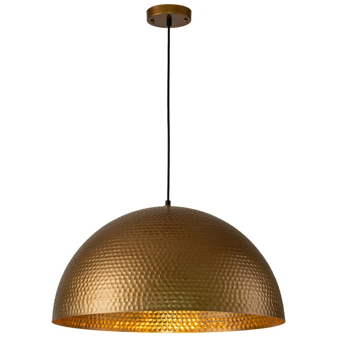Vintage Luxe Oversized Hammered Dome Pendant Light