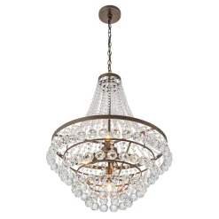 Vintage Luxury Antique Bronze Crystal Empire Chandelier