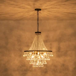 Vintage Luxury Antique Bronze Crystal Empire Chandelier