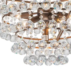 Vintage Luxury Antique Bronze Crystal Empire Chandelier