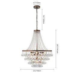 Vintage Luxury Antique Bronze Crystal Empire Chandelier