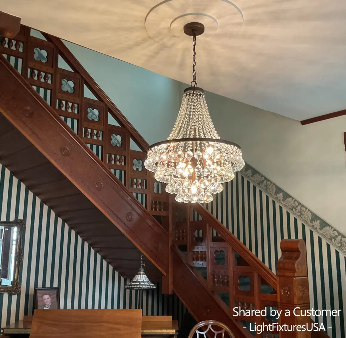 Vintage Luxury Antique Bronze Crystal Empire Chandelier