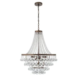 Vintage Luxury Antique Bronze Crystal Empire Chandelier