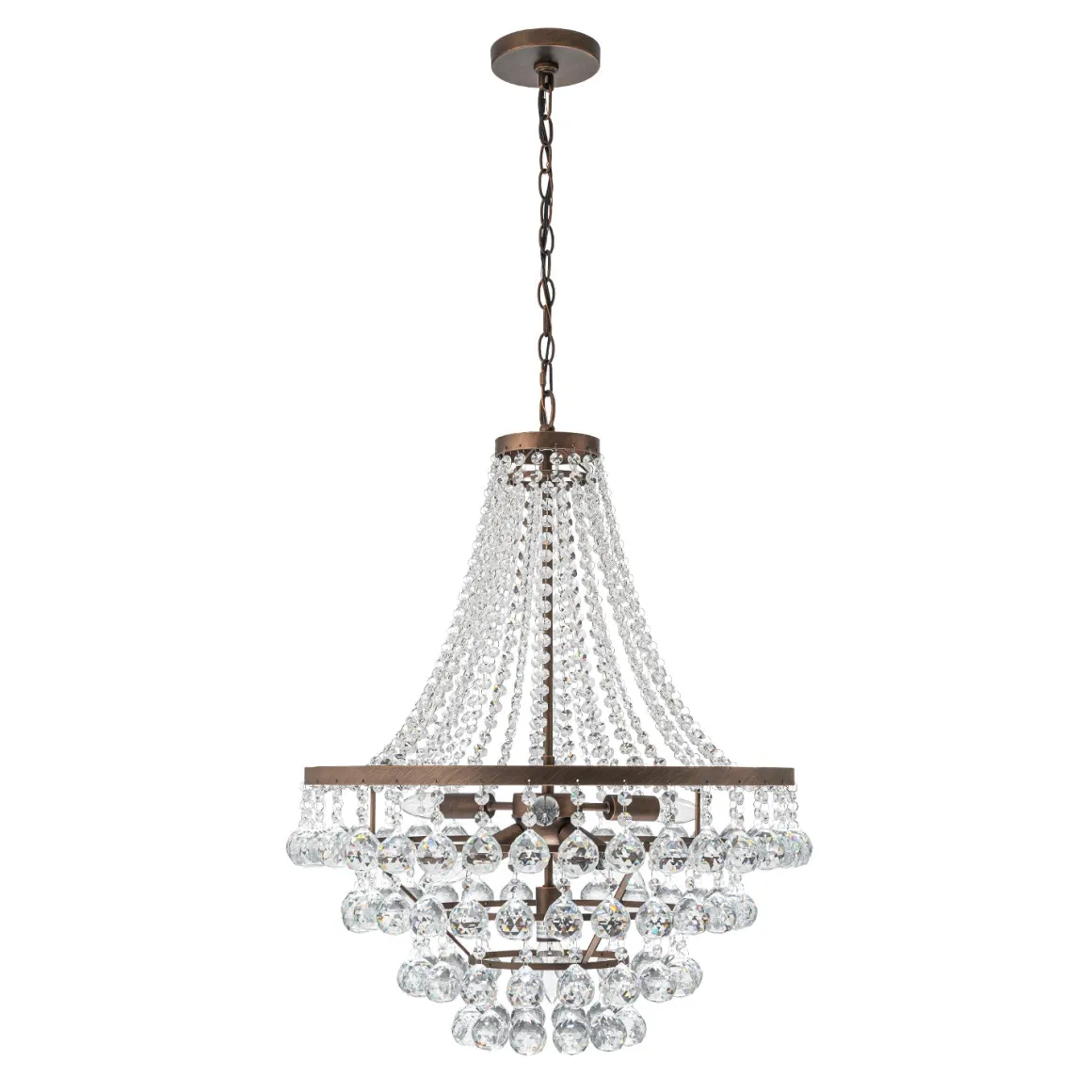 Vintage Luxury Antique Bronze Crystal Empire Chandelier