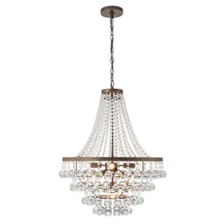 Vintage Luxury Antique Bronze Crystal Empire Chandelier
