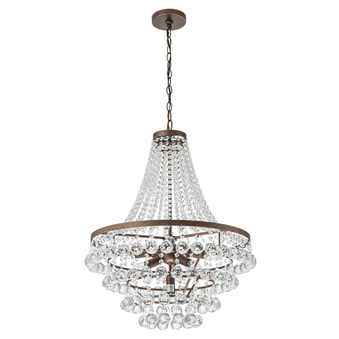 Vintage Luxury Antique Bronze Crystal Empire Chandelier