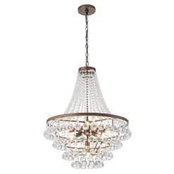 Vintage Luxury Antique Bronze Crystal Empire Chandelier