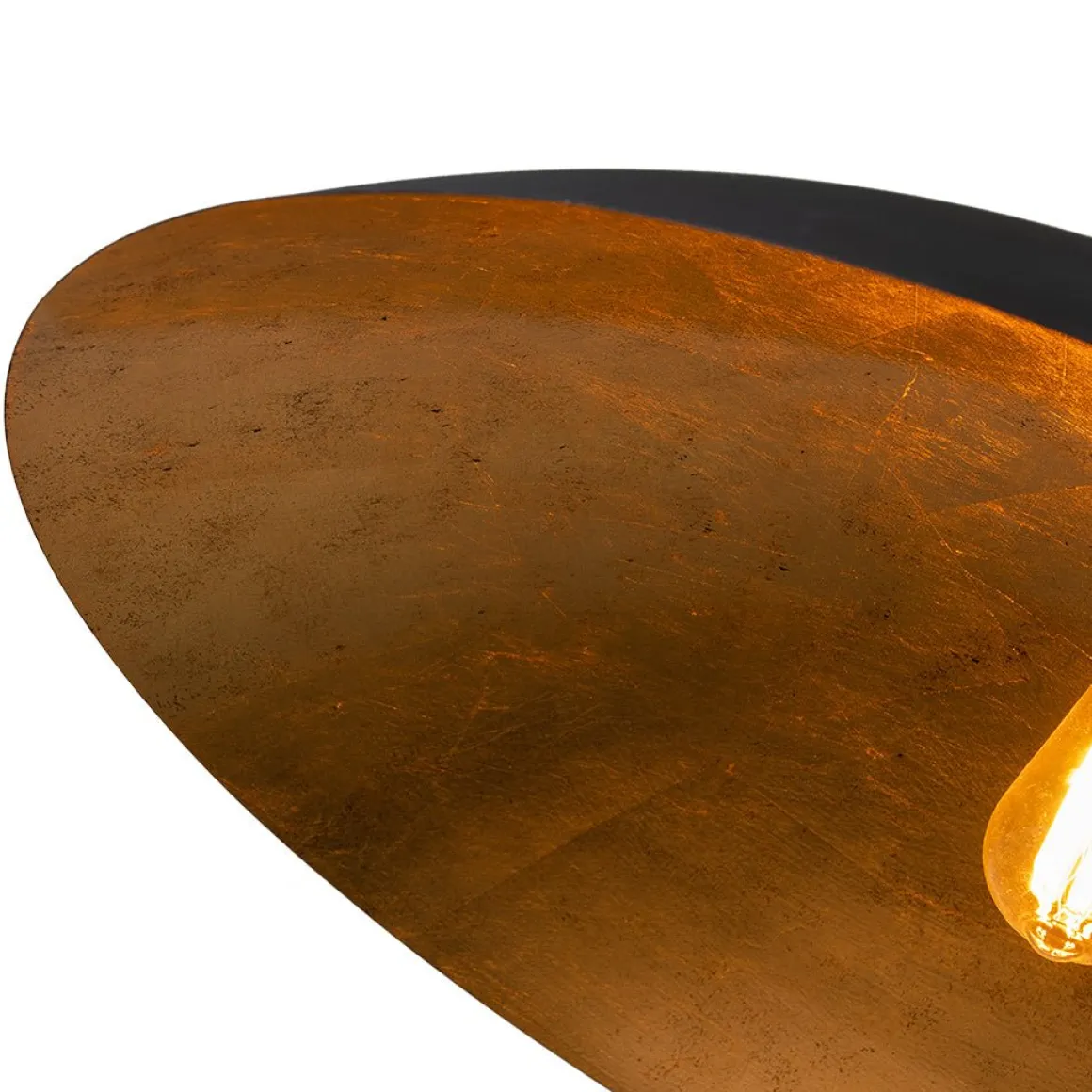 Vintage Oversized Flat Dome Metal Pendant Light