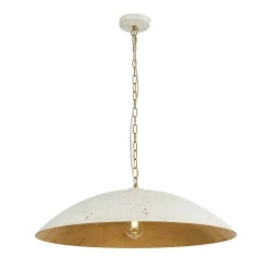 Vintage Oversized Flat Dome Metal Pendant Light