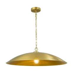 Vintage Oversized Flat Dome Metal Pendant Light