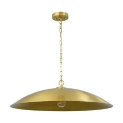 Vintage Oversized Flat Dome Metal Pendant Light