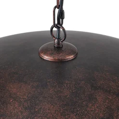 Vintage Oversized Flat Dome Metal Pendant Light