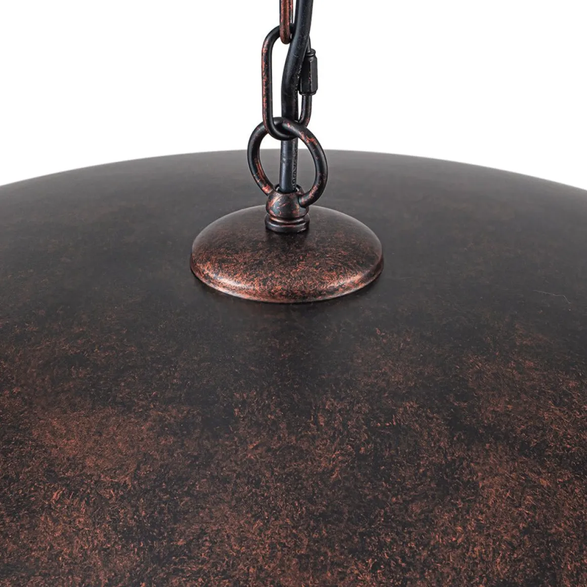 Vintage Oversized Flat Dome Metal Pendant Light