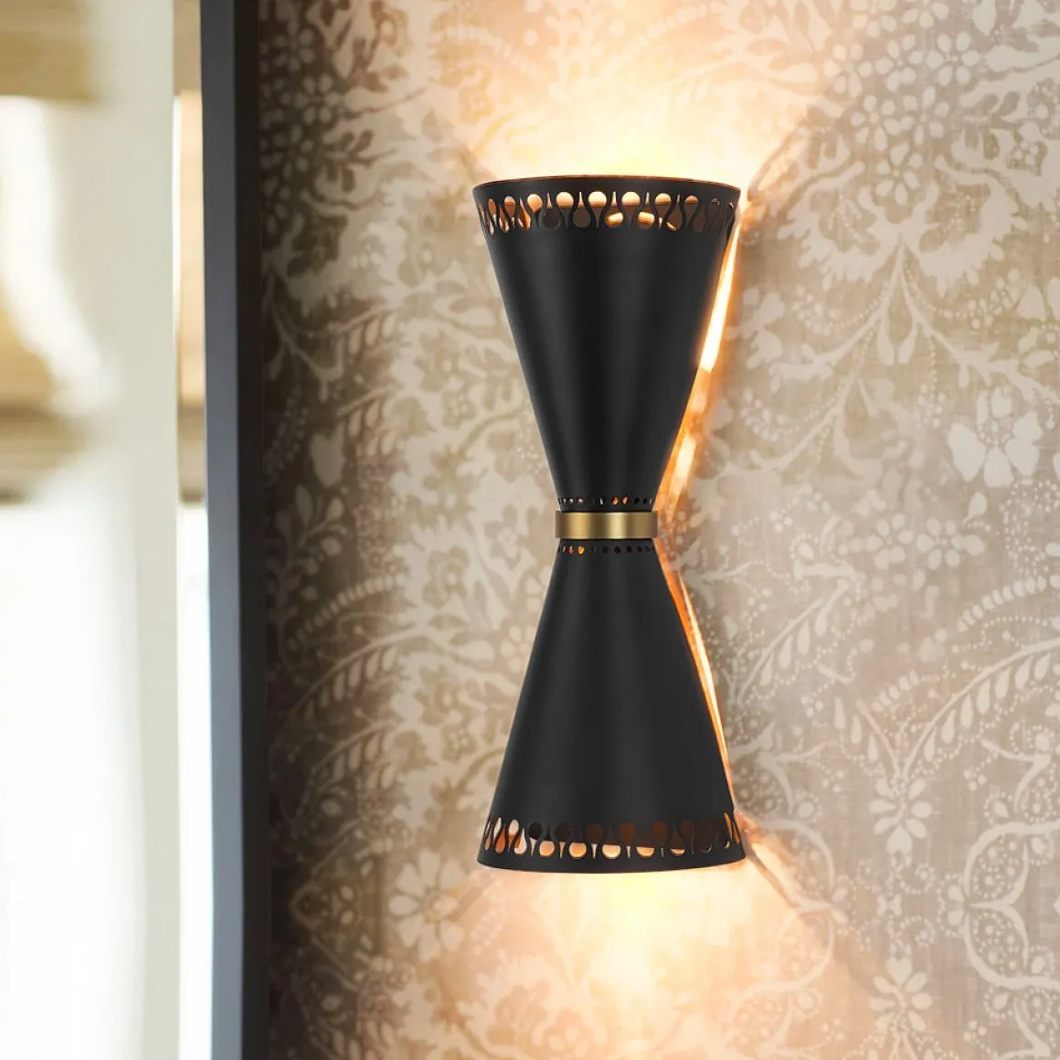 Vintage Up Down Hourglass Flush Mount Wall Light
