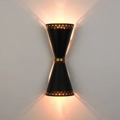 Vintage Up Down Hourglass Flush Mount Wall Light